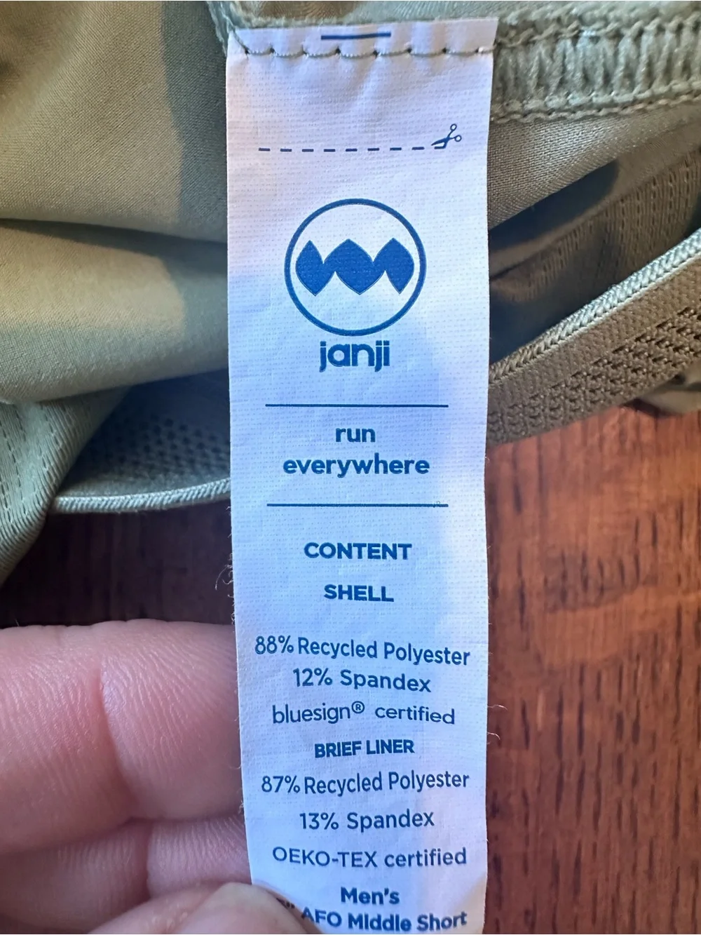 Janji AFO Middle Running Shorts Men’s Large Sage Green Lined 5”